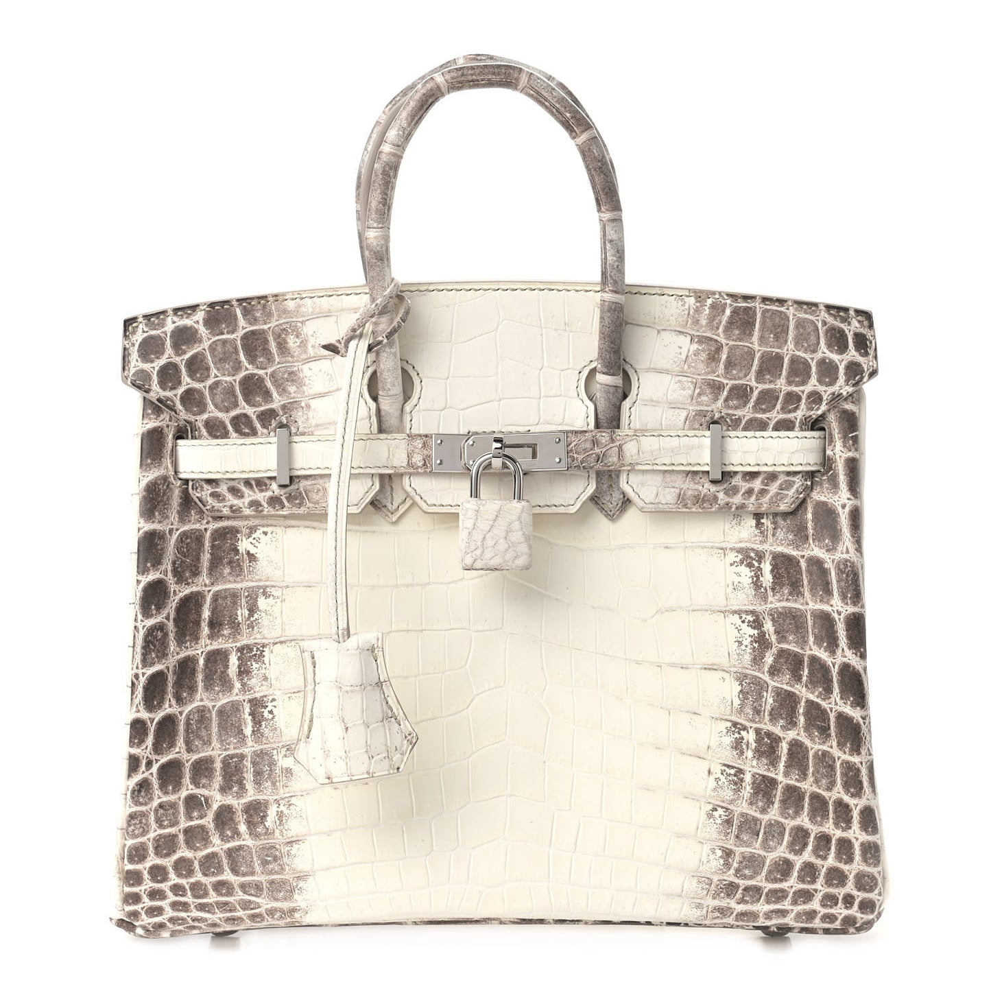 Matte Niloticus Crocodile Himalaya Birkin 25 Blanc