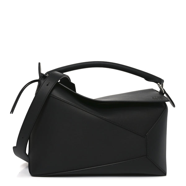Loewe Calfskin Medium Puzzle Edge Bag Black 1835063 – FASHIONPHILE