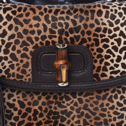 Gucci Pony Hair Jaguar Print Large New Bamboo Top Handle Bag 9 of 11