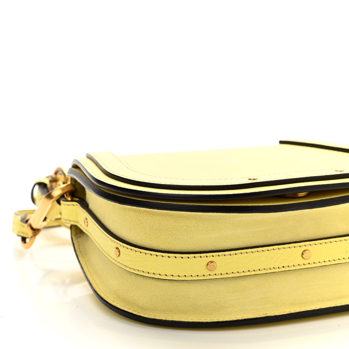 Calfskin Suede Small Nile Bracelet Bag Lemonade