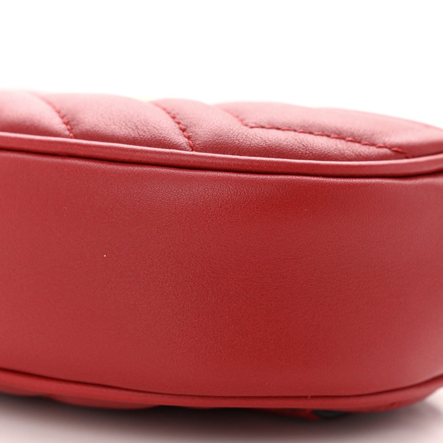 Gucci Calfskin Matelasse GG Marmont Belt Bag 95 38 Hibiscus Red 11 of 11