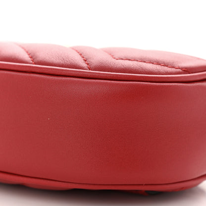 Gucci Calfskin Matelasse GG Marmont Belt Bag 95 38 Hibiscus Red 11 of 11