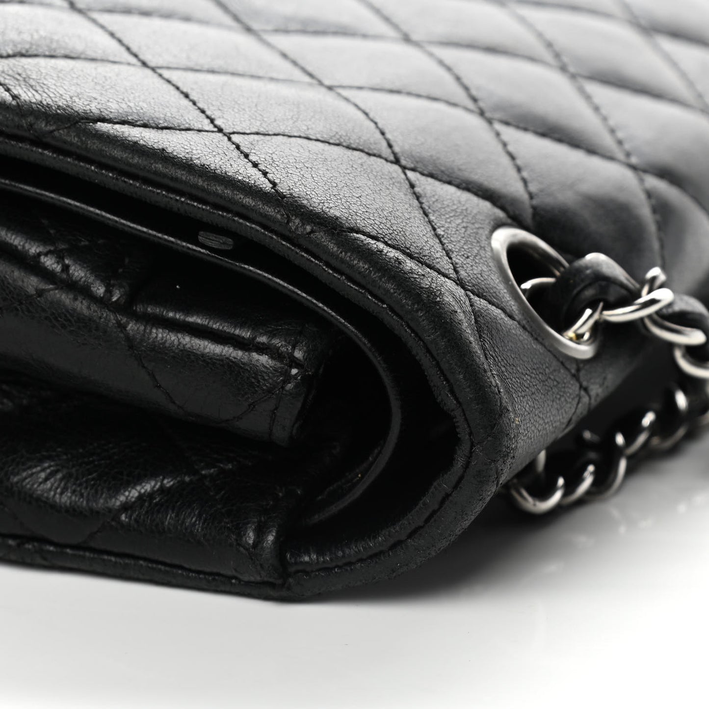 Lambskin Quilted Medium Hybrid Reissue Flap Black