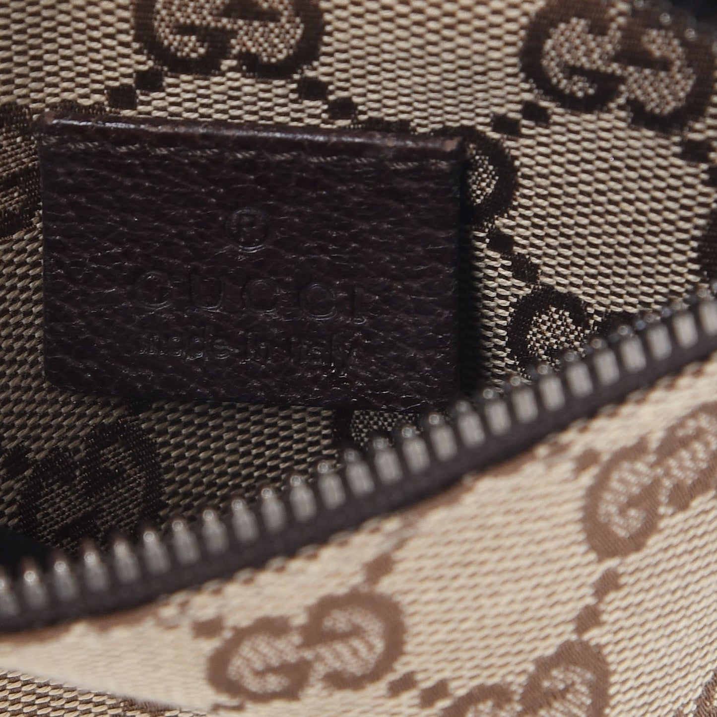 GG Monogram Double Pocket Belt Bag Dark Brown