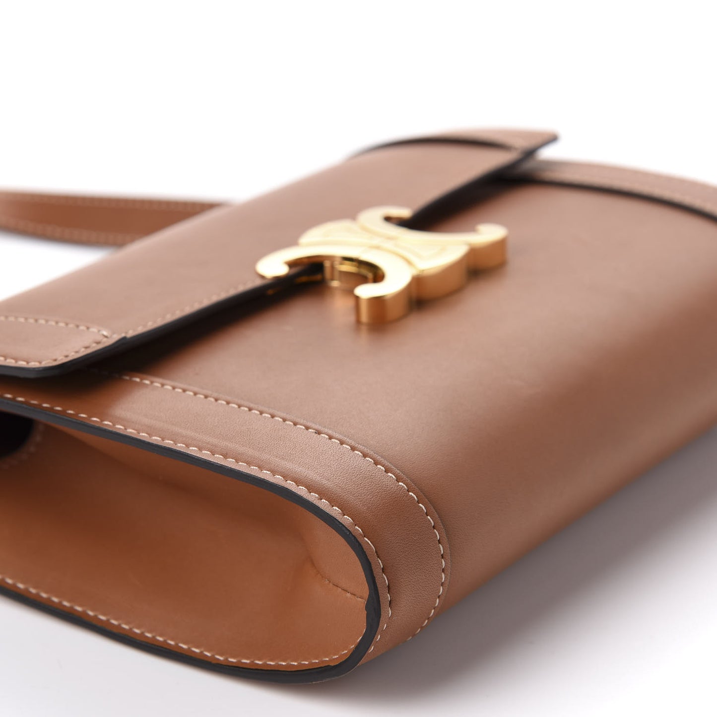 Natural Calfskin Triomphe Strap Bag Tan