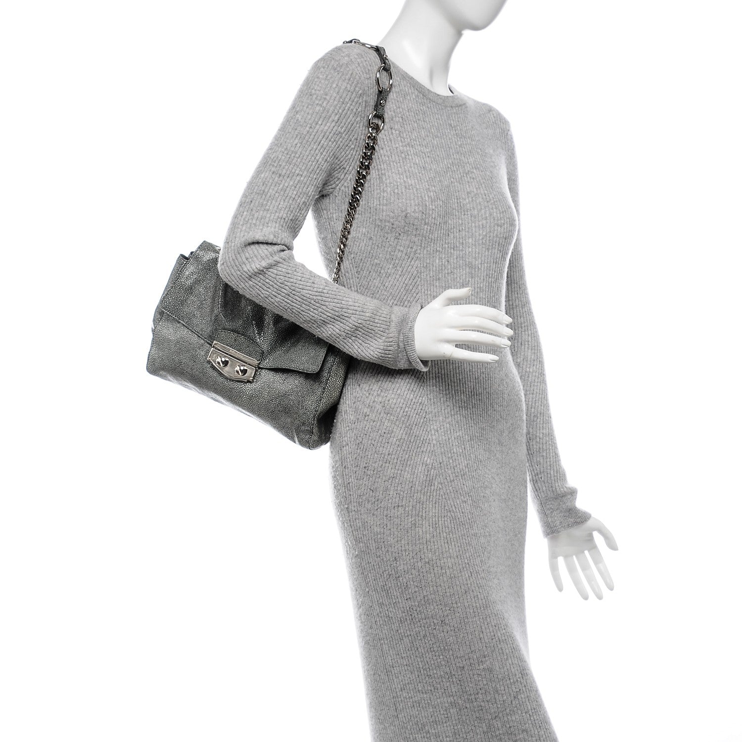 Saint Laurent Embossed Stingray Sac Le Sixieme Chain Bag 2 of 6