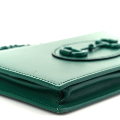 Gucci Azalea Calfskin Enamel Horsebit 1955 Wallet On Chain Emerald Green 16 of 19