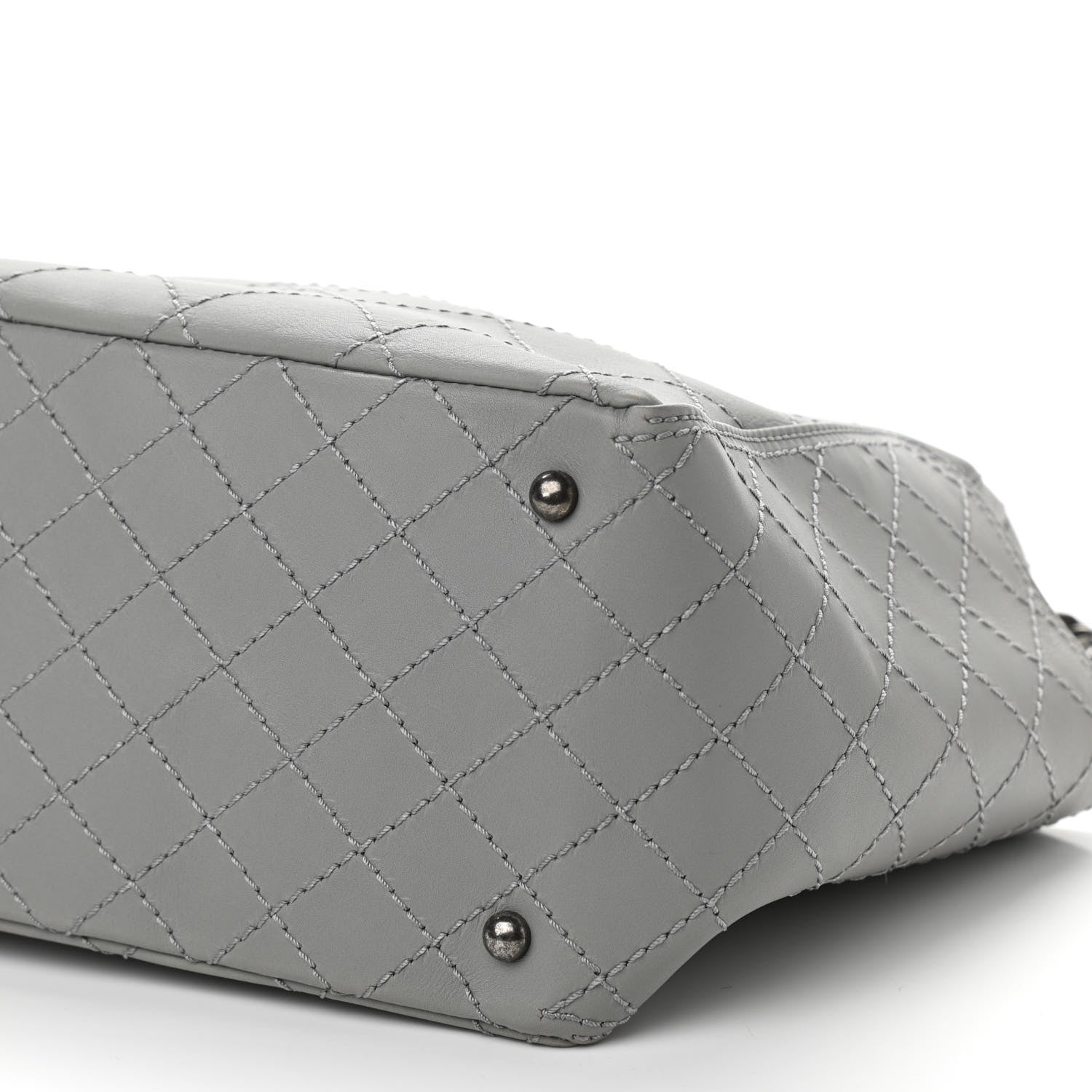 Chanel Grained Calfskin Small CC Pocket Tote Grey 10 of 11