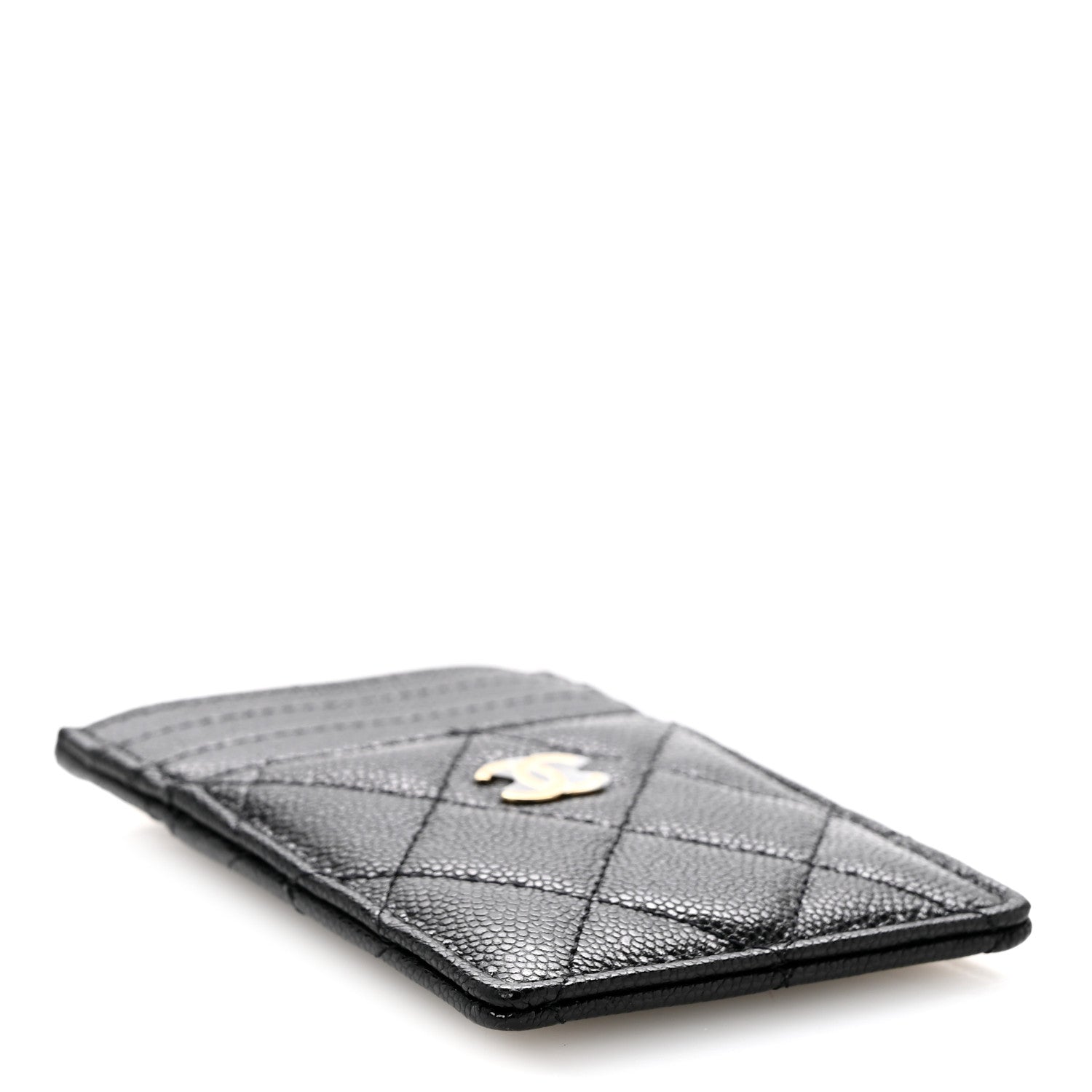 Chanel Caviar Quilted Vertical Card Holder Black 4 of 9