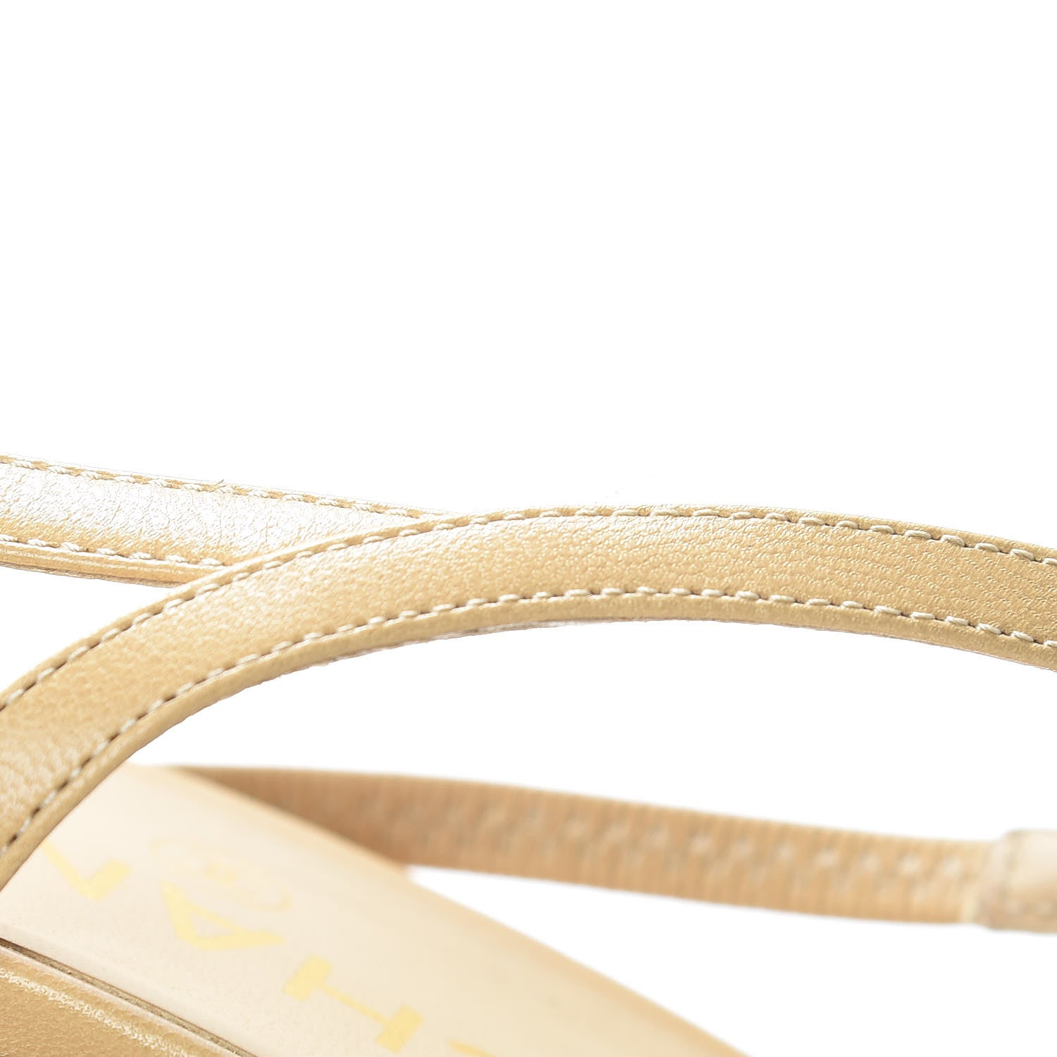 Chanel Goatskin Grosgrain Cap Toe CC Slingback Pumps 39.5 Beige Black 13 of 16