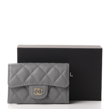Chanel Caviar Quilted Flap Card Holder Wallet Dark Grey 9 of 9
