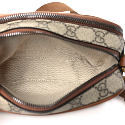 Gucci GG Supreme Monogram Textured Calfskin Emblem Mini Crossbody Beige Dark Brown 5 of 11
