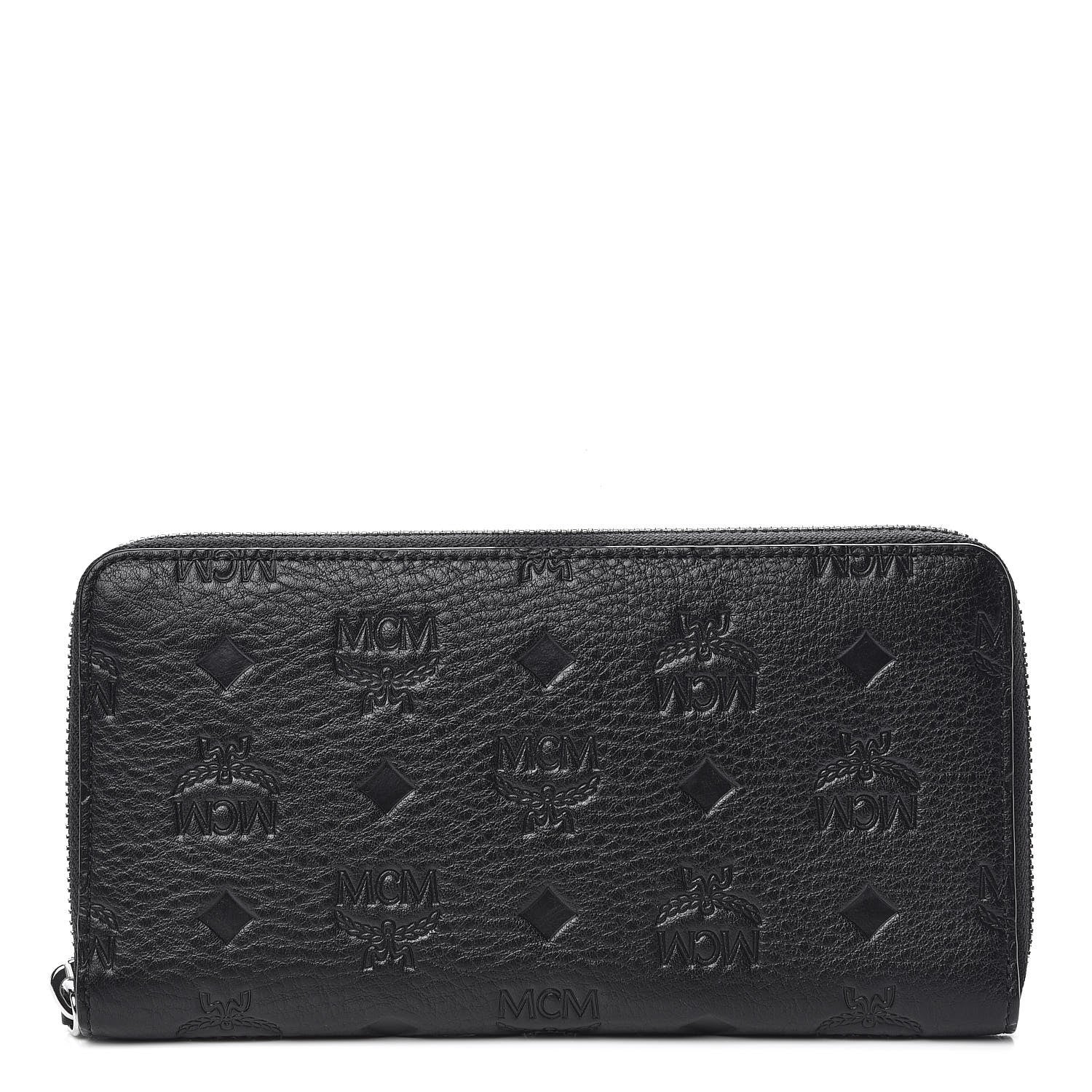 MCM Calfskin Ottomar Monogram Klara Zip Wallet Black 1 of 9