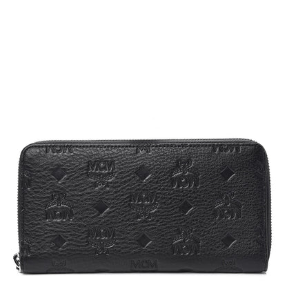 MCM Calfskin Ottomar Monogram Klara Zip Wallet Black 1 of 9