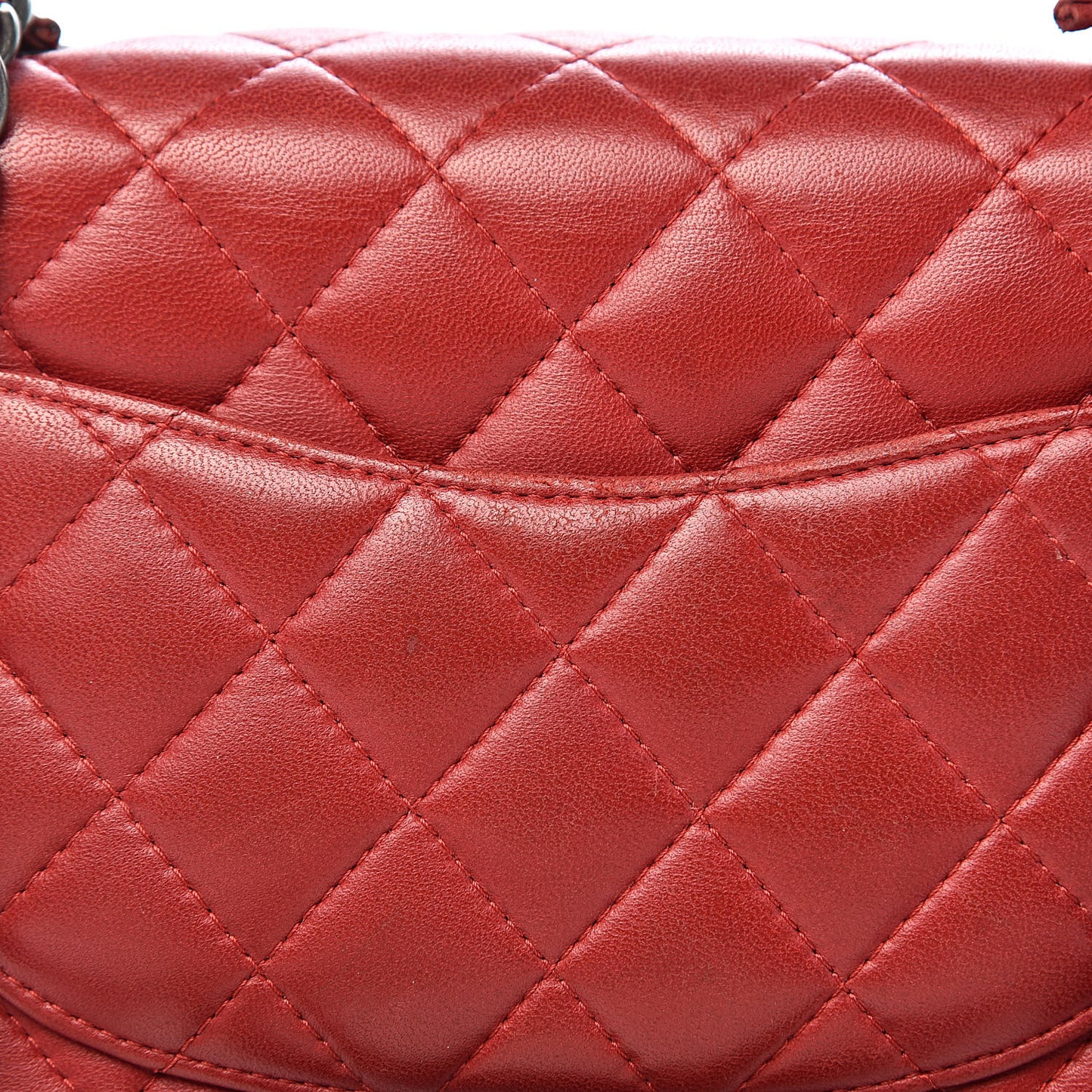 Lambskin Quilted Mini Square Flap Red