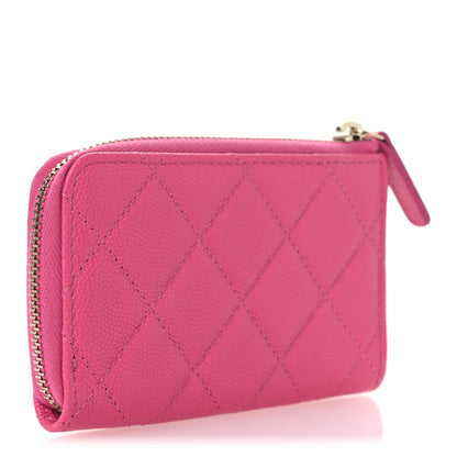Chanel Caviar Quilted Zipped Key Holder Case Pink 3 of 8