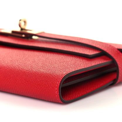 Hermes Epsom Kelly Longue Wallet Rouge Casaque 9 of 10