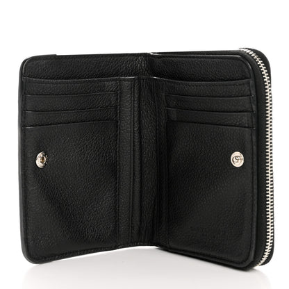 Saint Laurent Grained Calfskin Rive Gauche Compact Zip Around Wallet Black 5 of 11