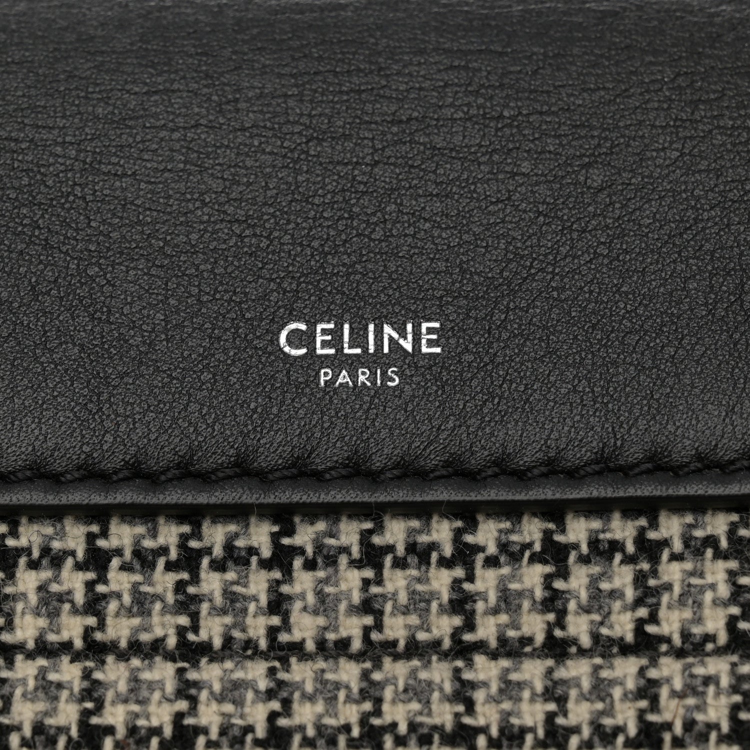 Celine Tweed Smooth Calfskin Medium Big Bag Black 6 of 10