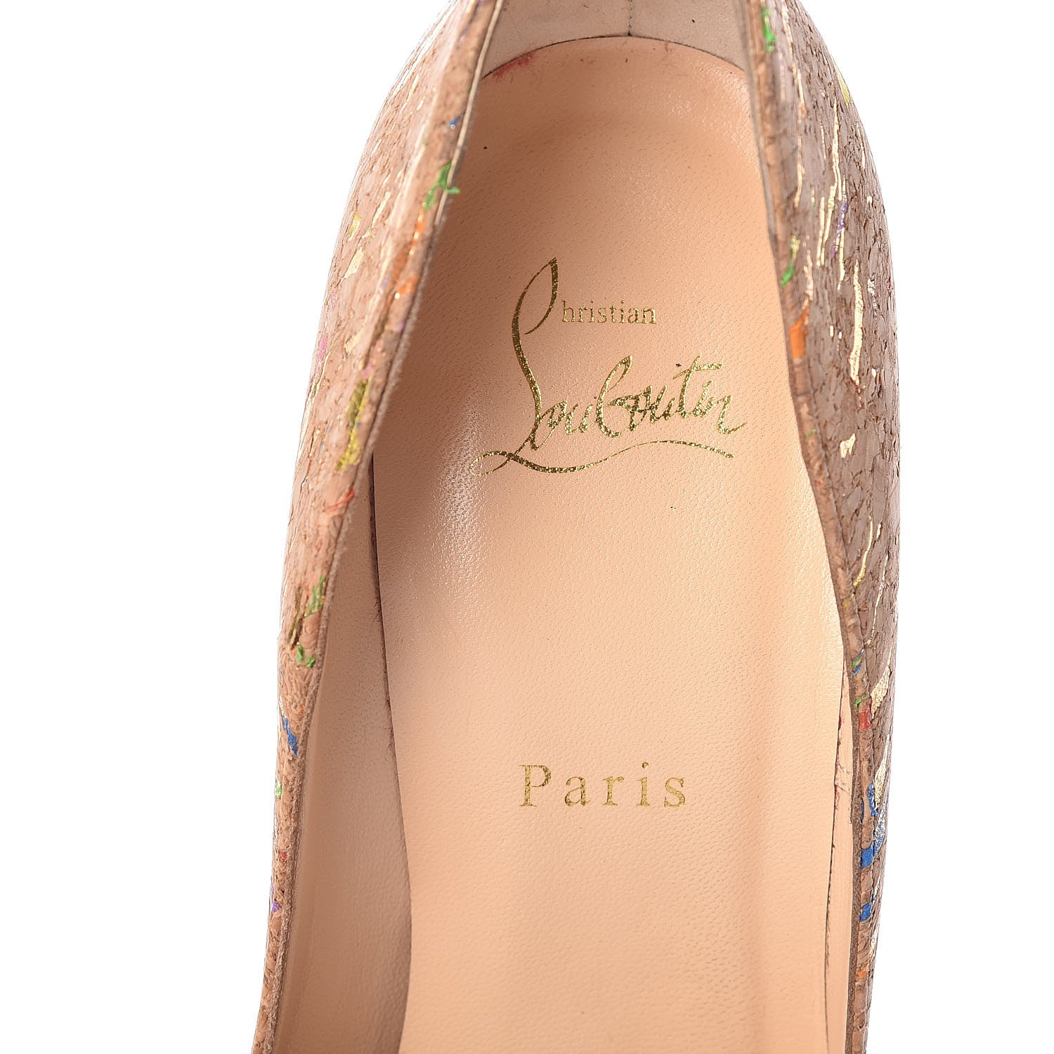 Christian Louboutin So Kate 120 Cork Liege Lame Pumps 40.5 Multicolor 9 of 10