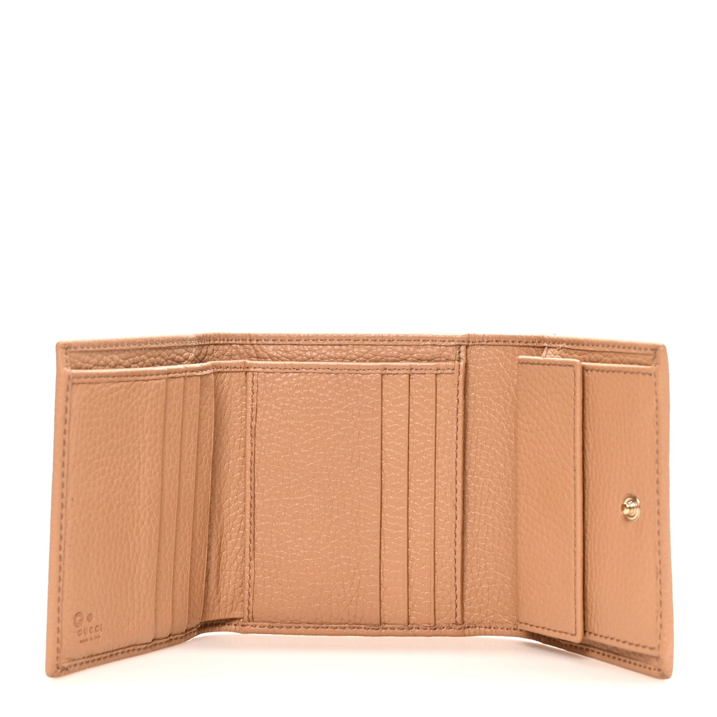 Pebbled Calfskin Soho Compact Flap Wallet Camelia