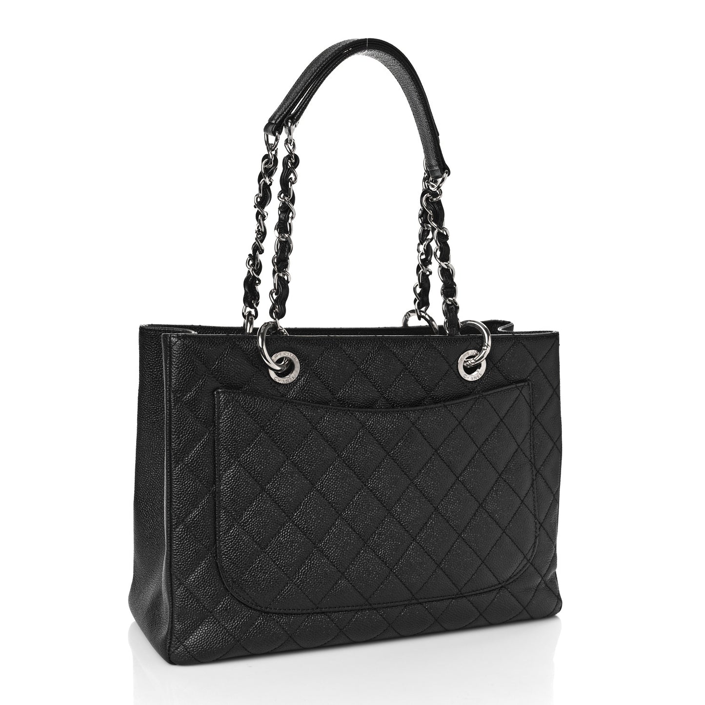 Caviar Quilted Grand Shopping Tote GST Black