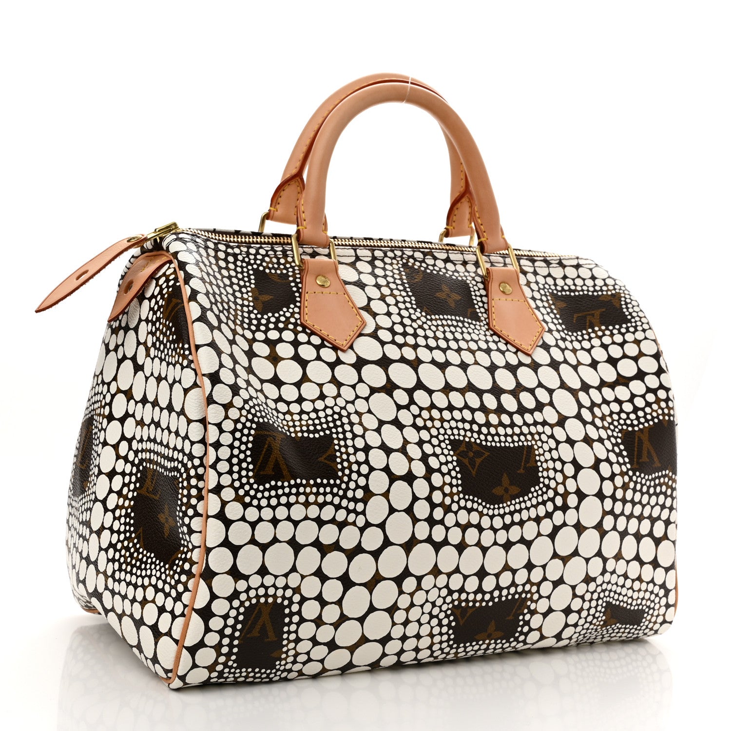 Louis Vuitton Monogram Kusama Town Speedy 30 White 3 of 10