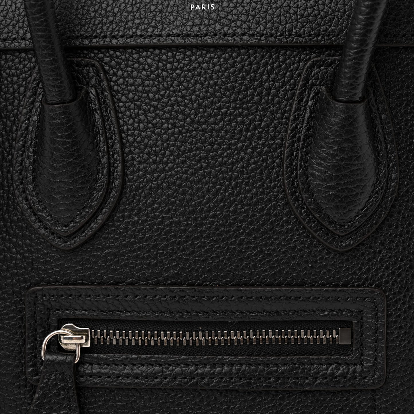 Drummed Calfskin Nano Luggage Black