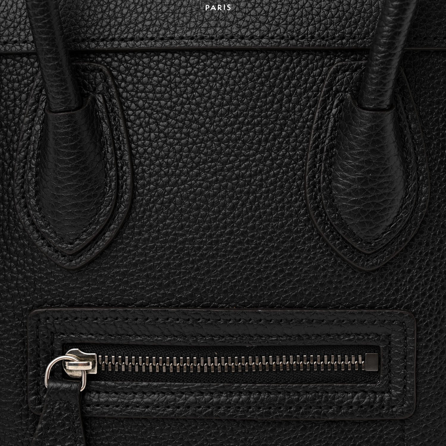 Celine Drummed Calfskin Nano Luggage Black 8 of 10