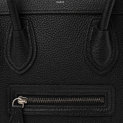 Celine Drummed Calfskin Nano Luggage Black 8 of 10