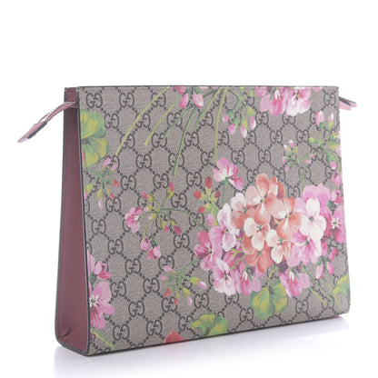 Gucci GG Supreme Monogram Blooms Large Cosmetic Case Beige Multicolor Dry Rose 3 of 9