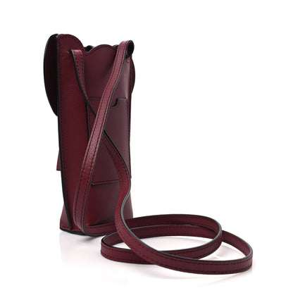 Loewe Calfskin Elephant Pouch Crossbody Bag Wine 3 of 8