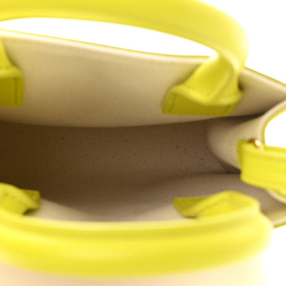 Celine Canvas Calfskin Mini Vertical Cabas Neon Yellow 5 of 9