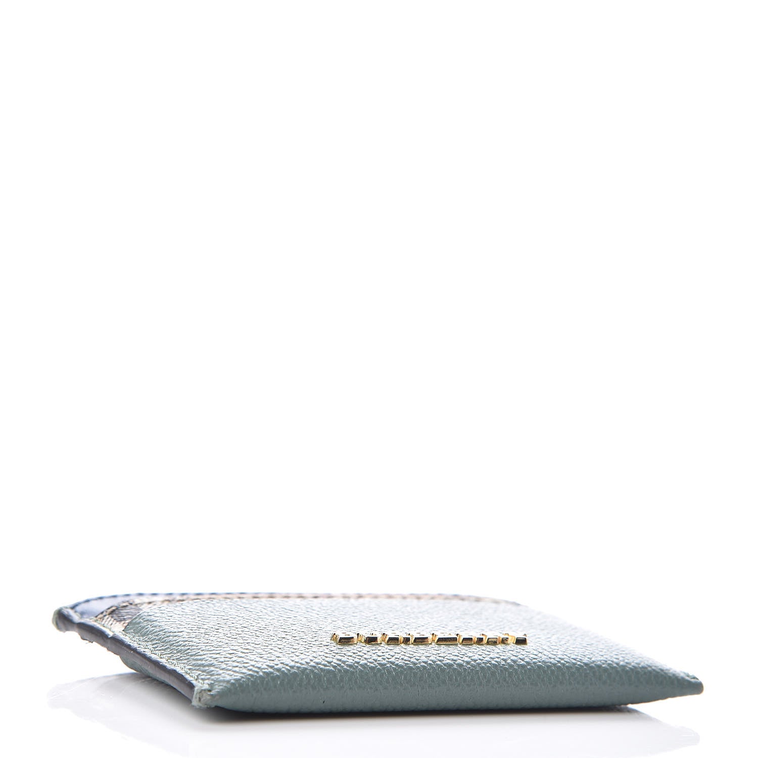 Burberry Soft Grain Calfskin Haymarket Check Izzy Card Case Celadon Blue 4 of 7