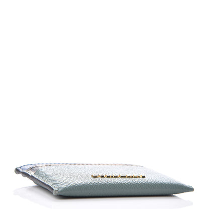 Burberry Soft Grain Calfskin Haymarket Check Izzy Card Case Celadon Blue 4 of 7