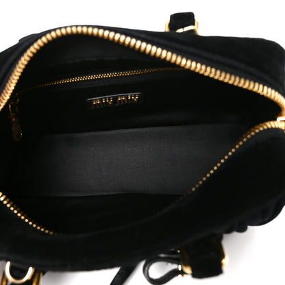 Miu Miu Velvet Matelasse Regular Arcadie Top Handle Bag Black 4 of 8