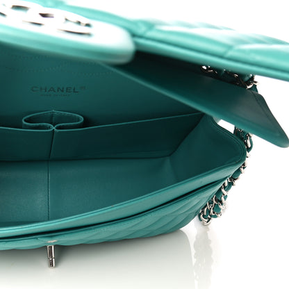 Chanel Lambskin Quilted Jumbo Double Flap Turquoise 5 of 15