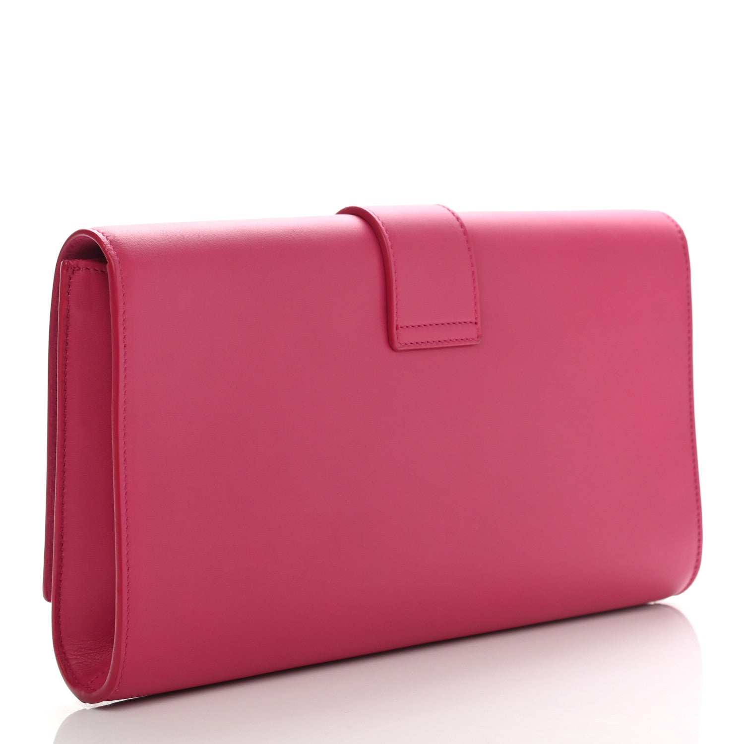 Saint Laurent Calfskin Classic Y Ligne Clutch Fuchsia 3 of 9
