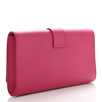Saint Laurent Calfskin Classic Y Ligne Clutch Fuchsia 3 of 9