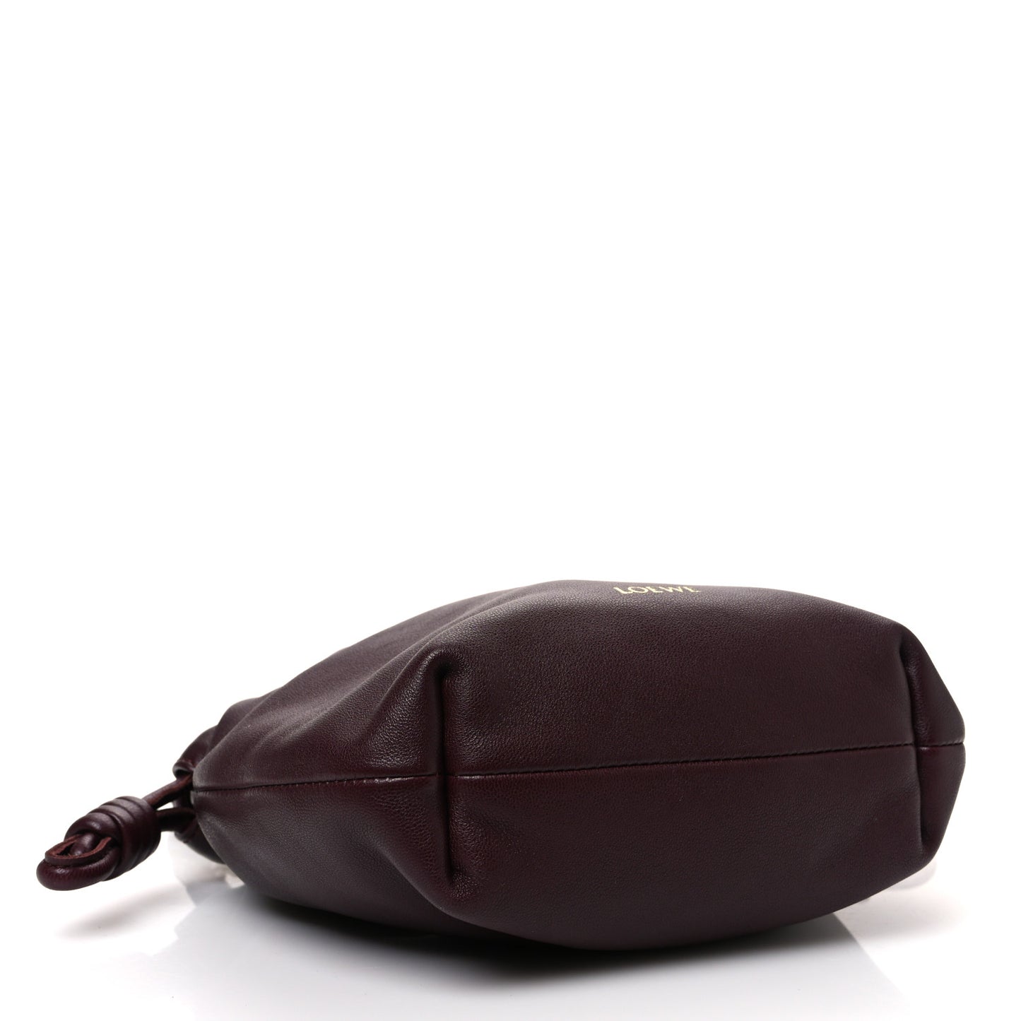 Mellow Nappa Donut Chain Mini Flamenco Knot Clutch Dark Burgundy