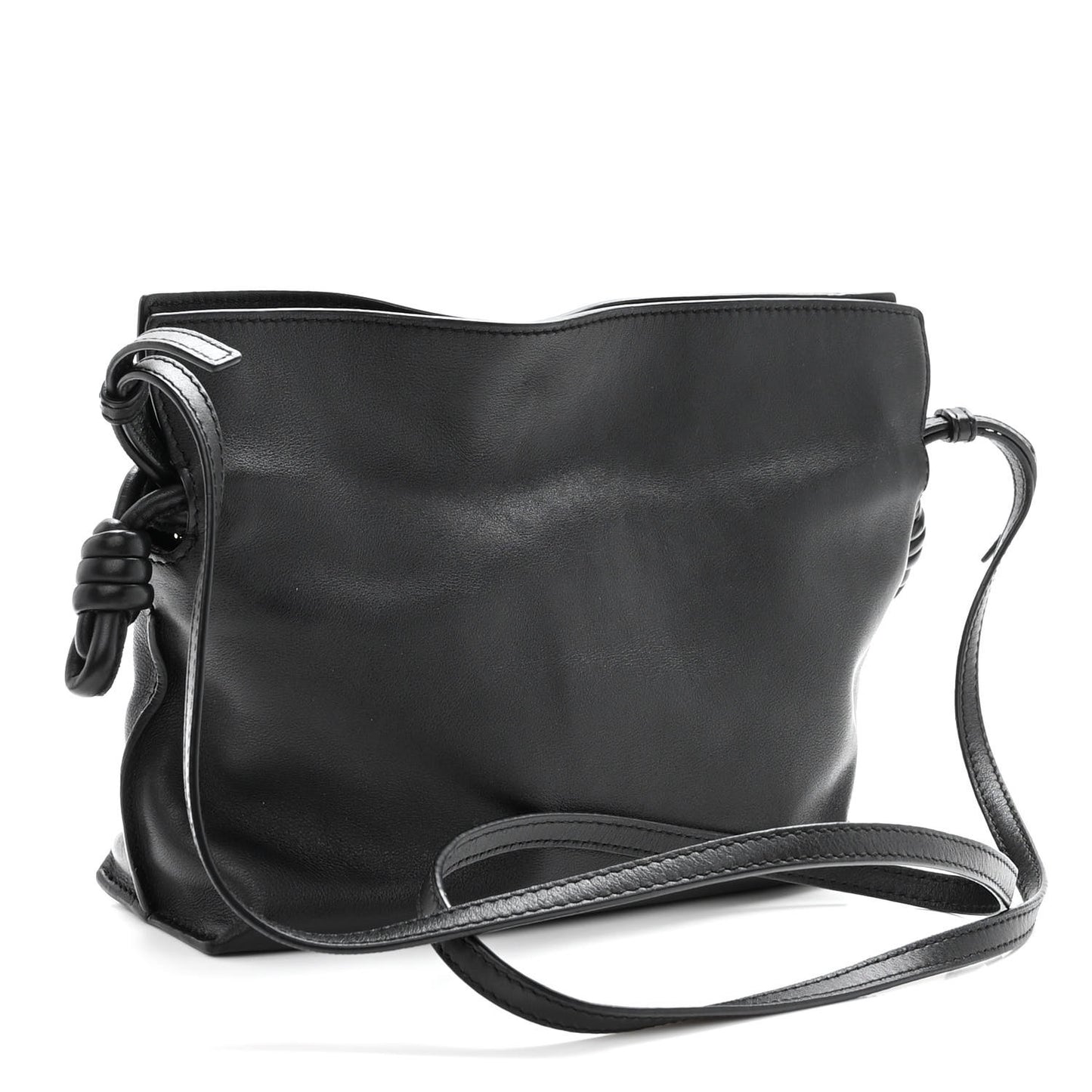 Calfskin Mini Flamenco Knot Clutch Black