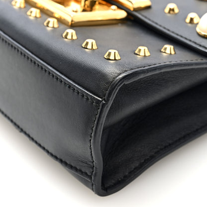Gucci Calfskin Studded Small Padlock Shoulder Bag Black 10 of 10