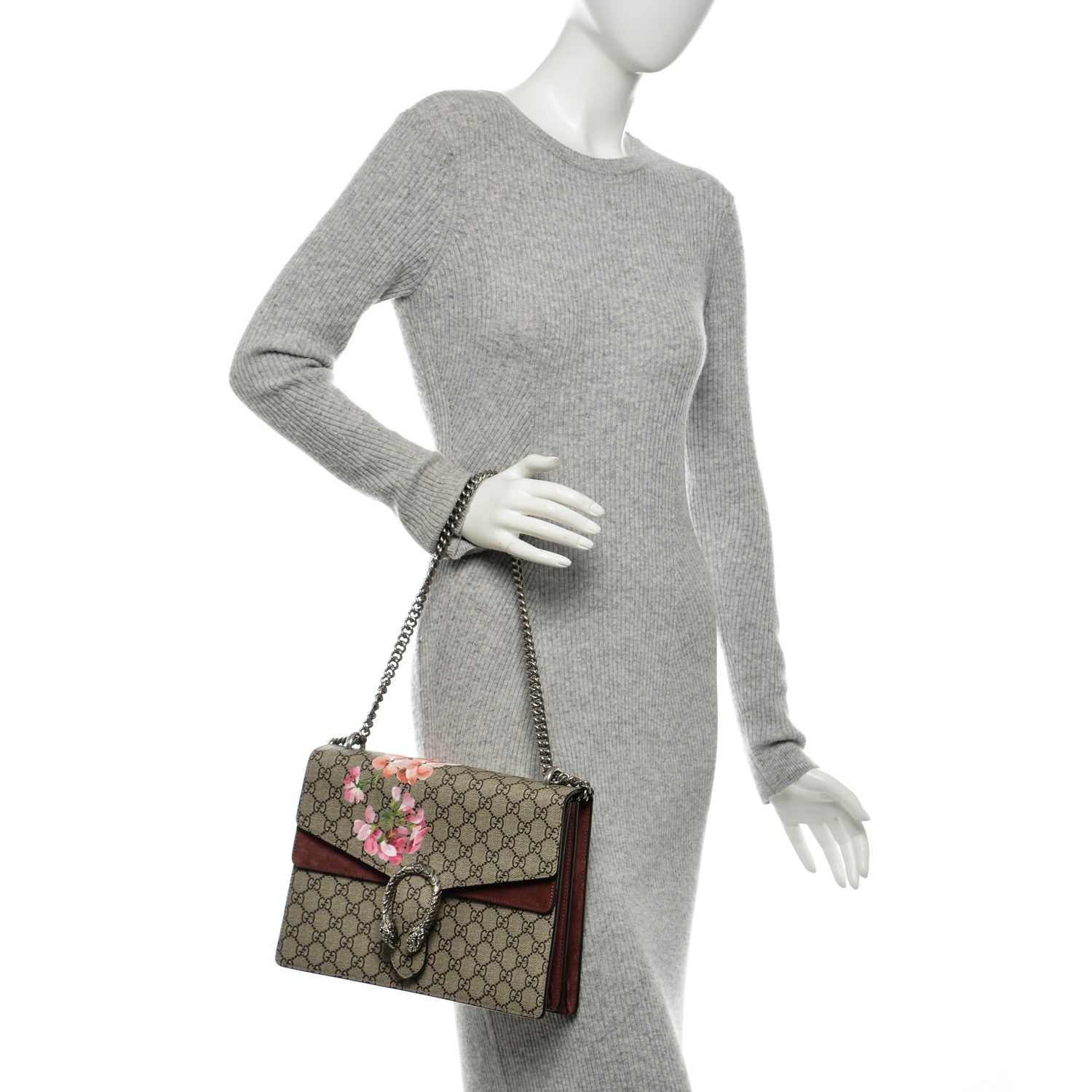 Gucci GG Supreme Monogram Blooms Medium Dionysus Shoulder Bag Beige Multicolor Dry Rose 2 of 6