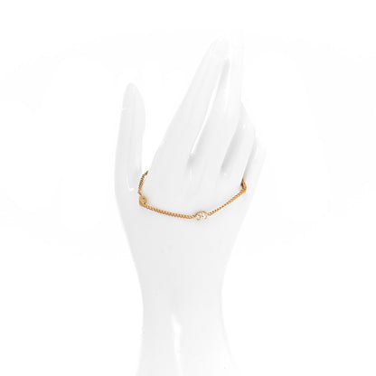 Saint Laurent Brass Crystal Cassandre Heart Charm Bracelet Gold 2 of 5