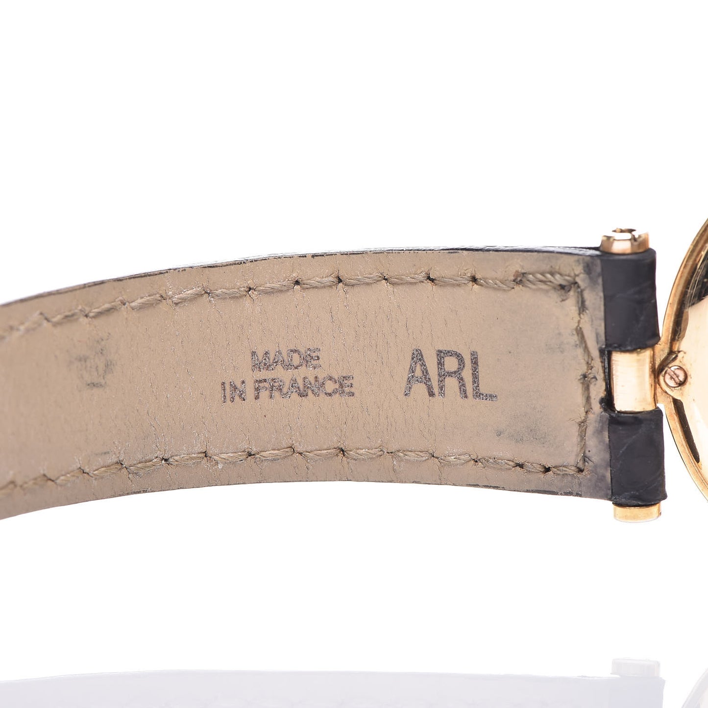 18K Yellow Gold Alligator 30mm Vendome Quartz Watch