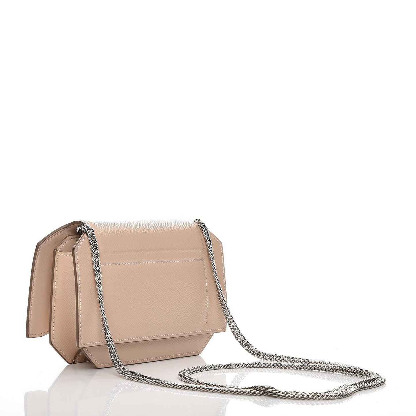 Patent Calfskin Bow Cut Chain Wallet