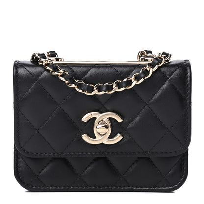 Chanel Lambskin Quilted Trendy CC Card Holder On Chain Black 1 of 4