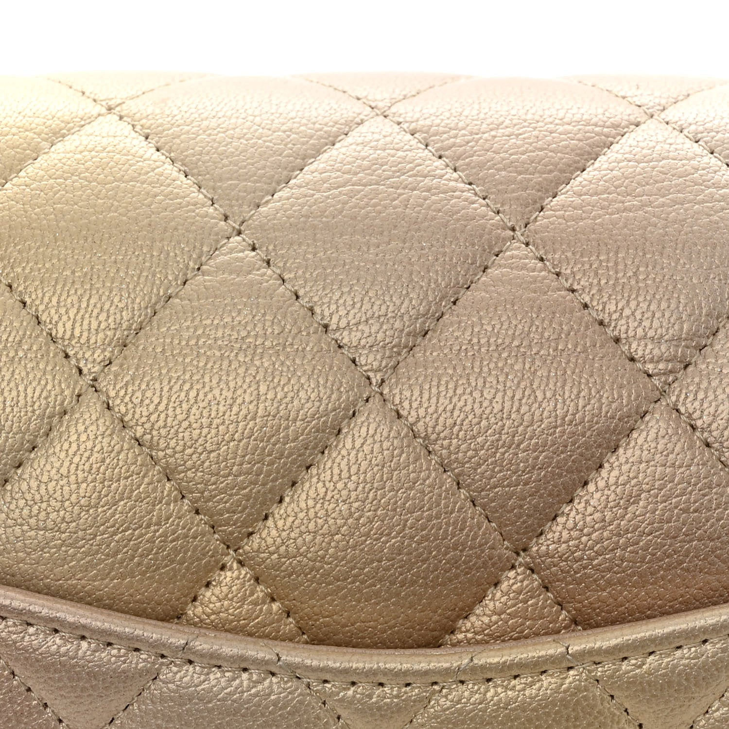Chanel Metallic Goatskin Quilted Ombre Medium Double Flap Gold 16 of 18