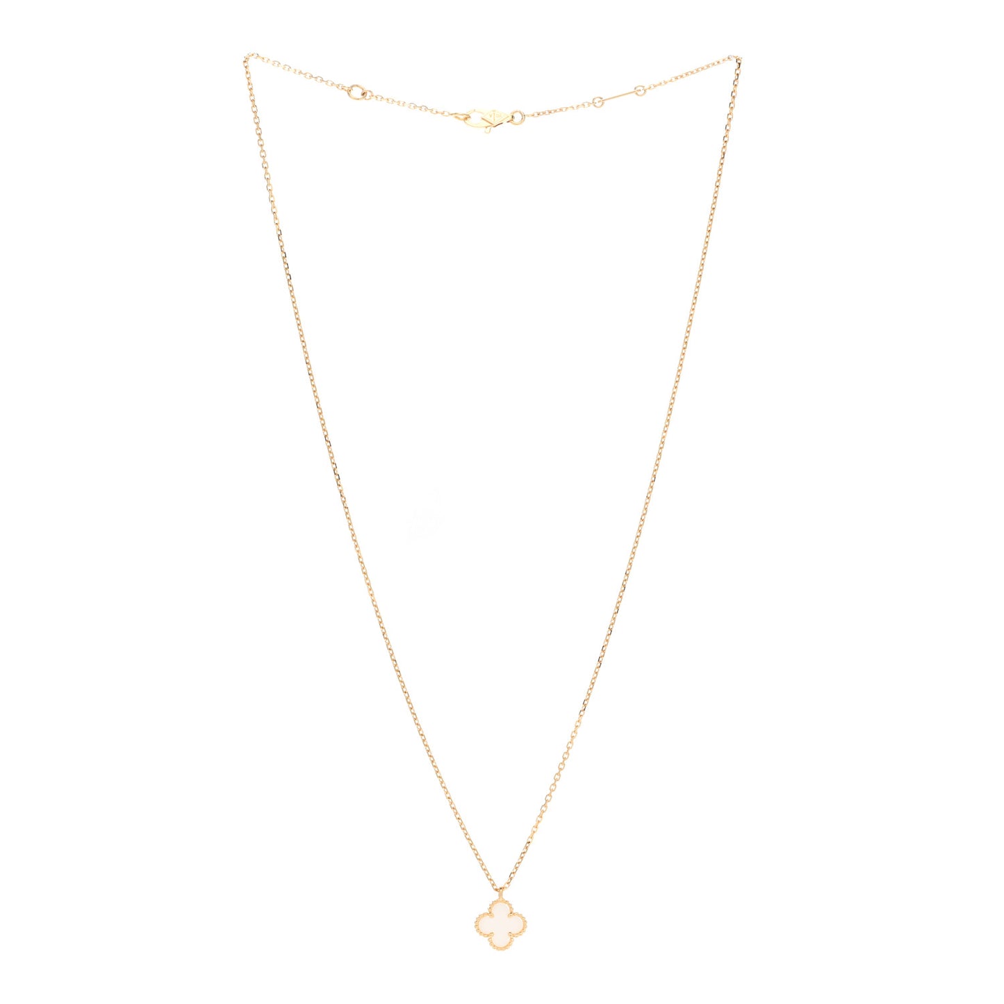 18K Yellow Gold Mother of Pearl Sweet Alhambra Pendant Necklace