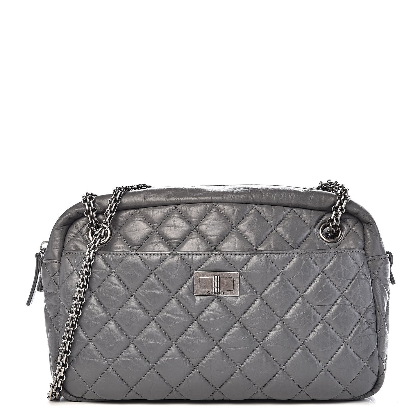 Aged Calfskin Medium Reissue Camera Case Grey